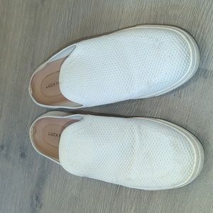 Lucky Brand White Slip Ons